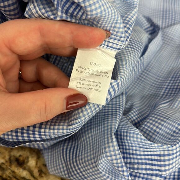 English Laundry Cotton Blend Blue Plaid Button Down Shirt Size M - Picture 9 of 14